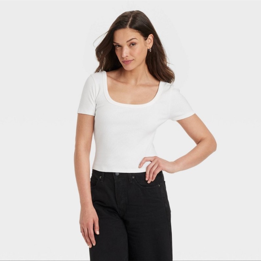 Universal Thread Set of Ribbed Scoop Neck T-Shirts